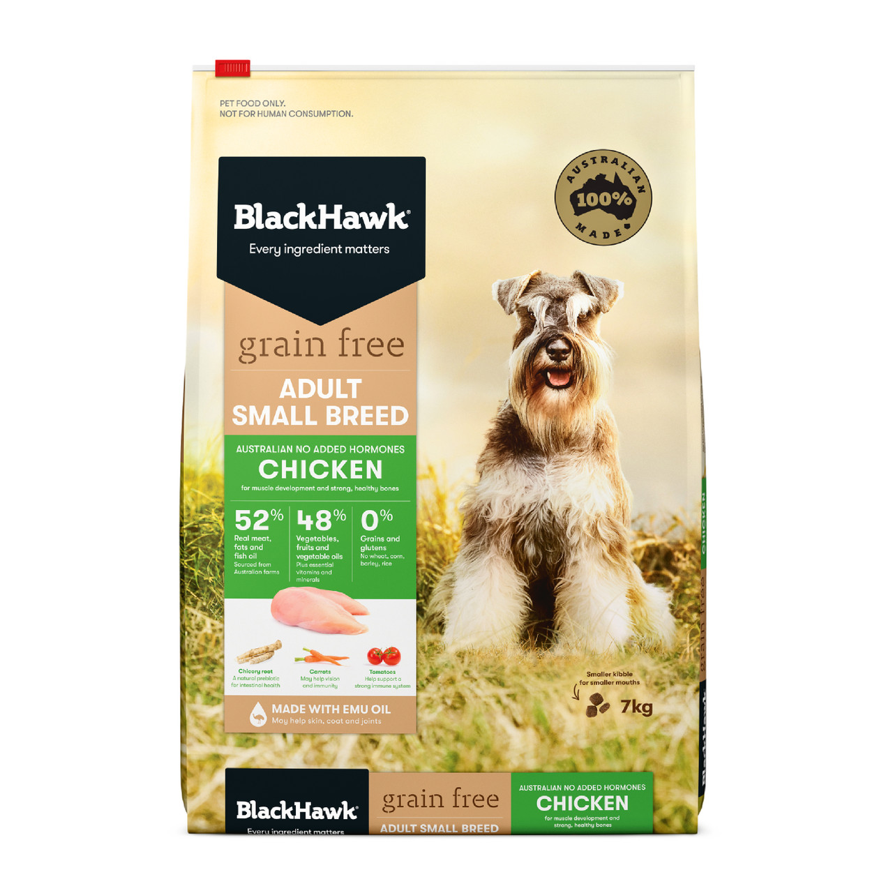 Black Hawk Grain Free Chicken Dry Small Breed Adult Dog Food 2.5kg & 7kg