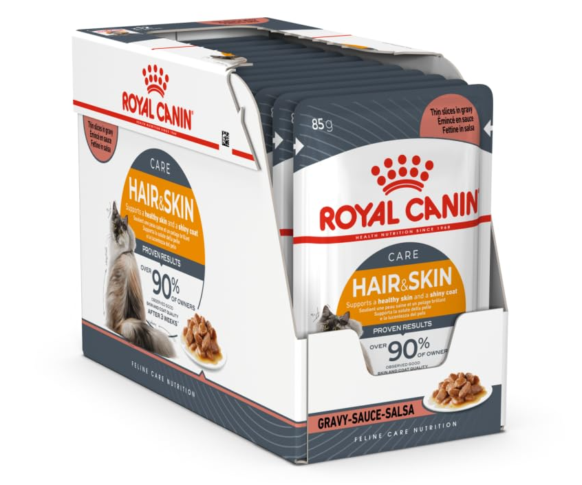 Royal Canin Hair Skin in Gravy Wet Cat Food Pouches