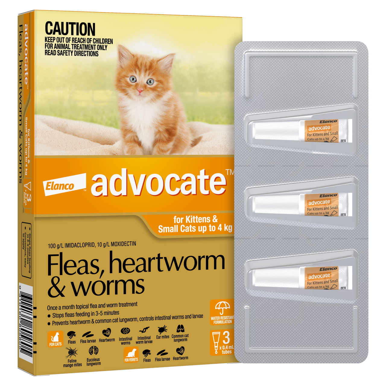 Advocate Flea, Heartworm Worm for Small Cats Kittens