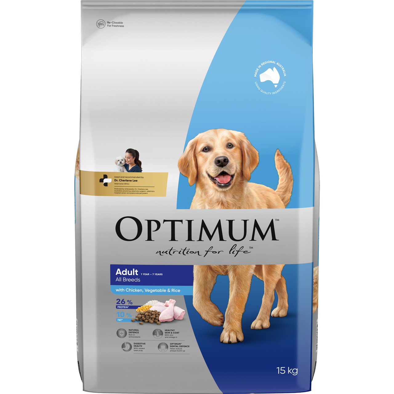 Optimum Adult Dry Dog Food Chicken, Vegetables Rice
