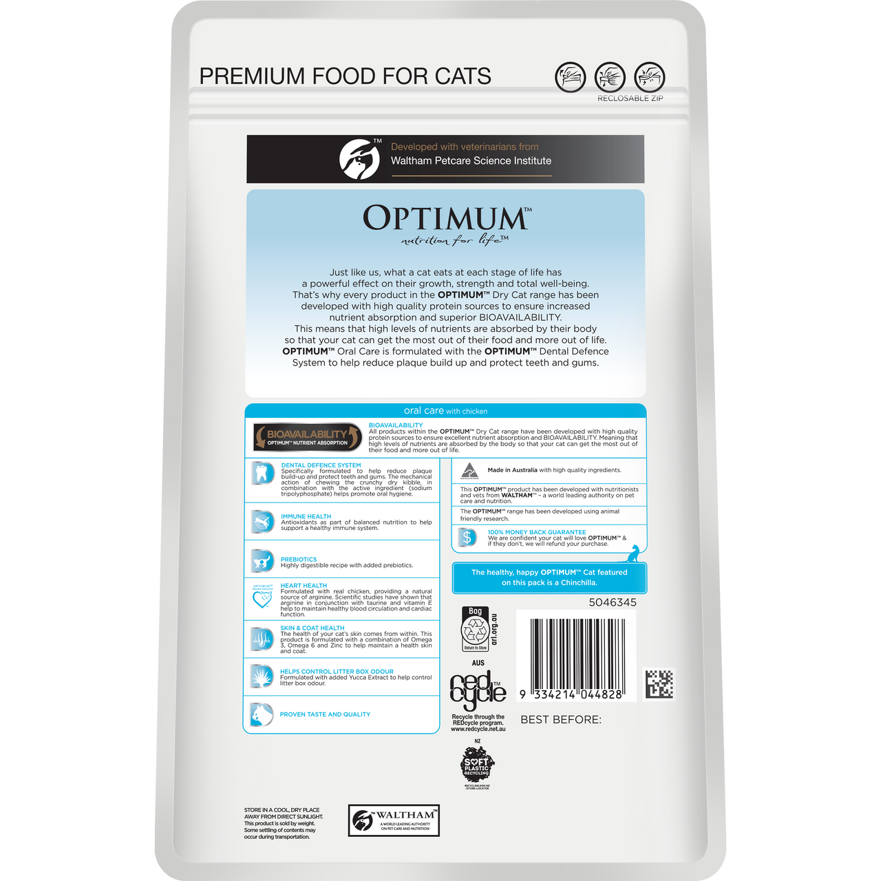 Optimum Adult Oral Care Dry Cat Food PetO