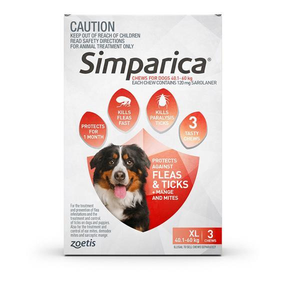 Simparica Flea Tick for Large-Giant Dogs Red PetO