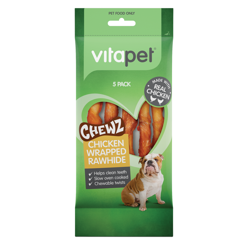 VitaPet Rawhide Chew Chicken Wrap Dog Treats PetO