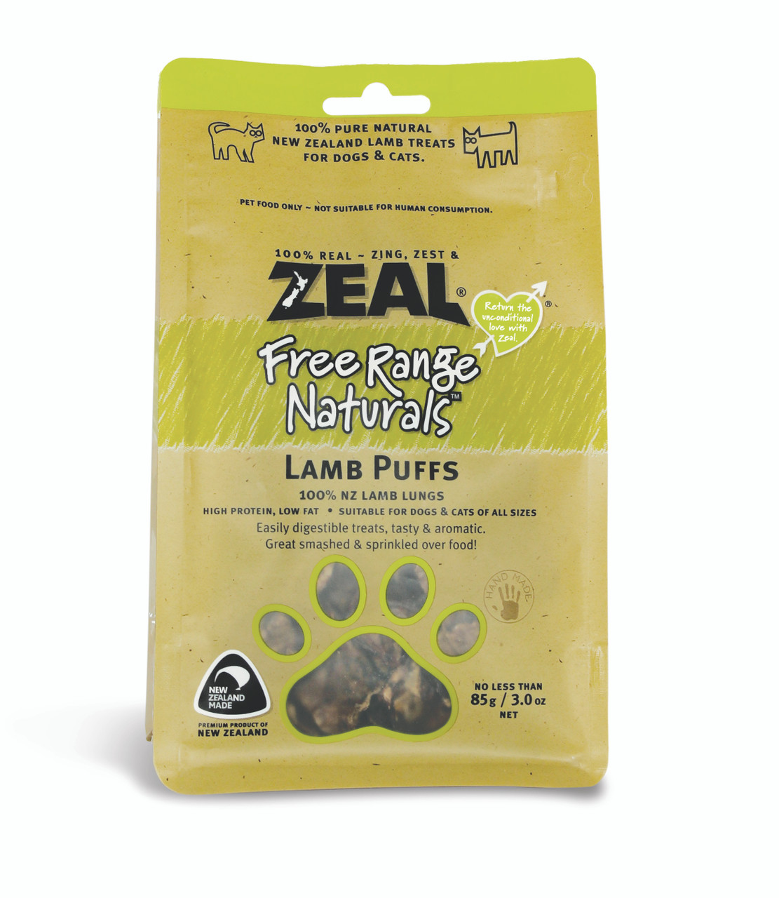 Zeal Lamb Puffs Dog Treats PetO