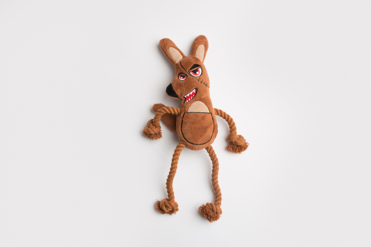 La Doggie Vita Killer Roo Plush Rope Toy With Squeaker Dog Toy PetO