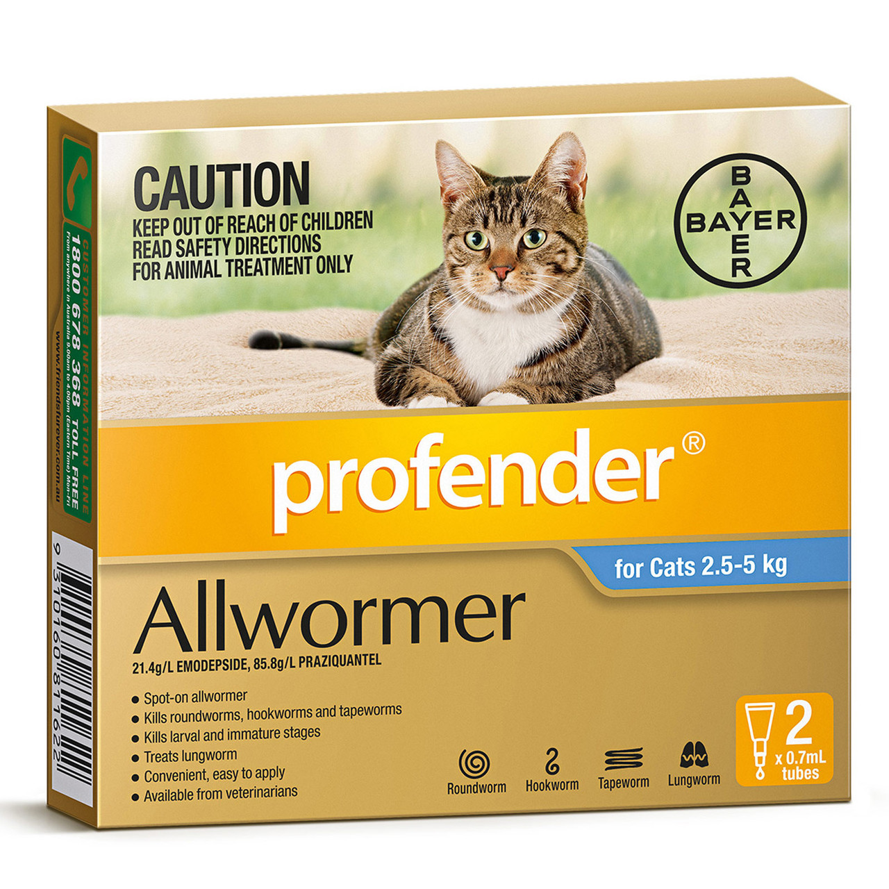 Profender Allwormer Spot-On For Cats PetO - Main Image