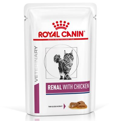 Royal Canin Veterinary Diet Renal Chicken Wet Cat Food Pouches PetO
