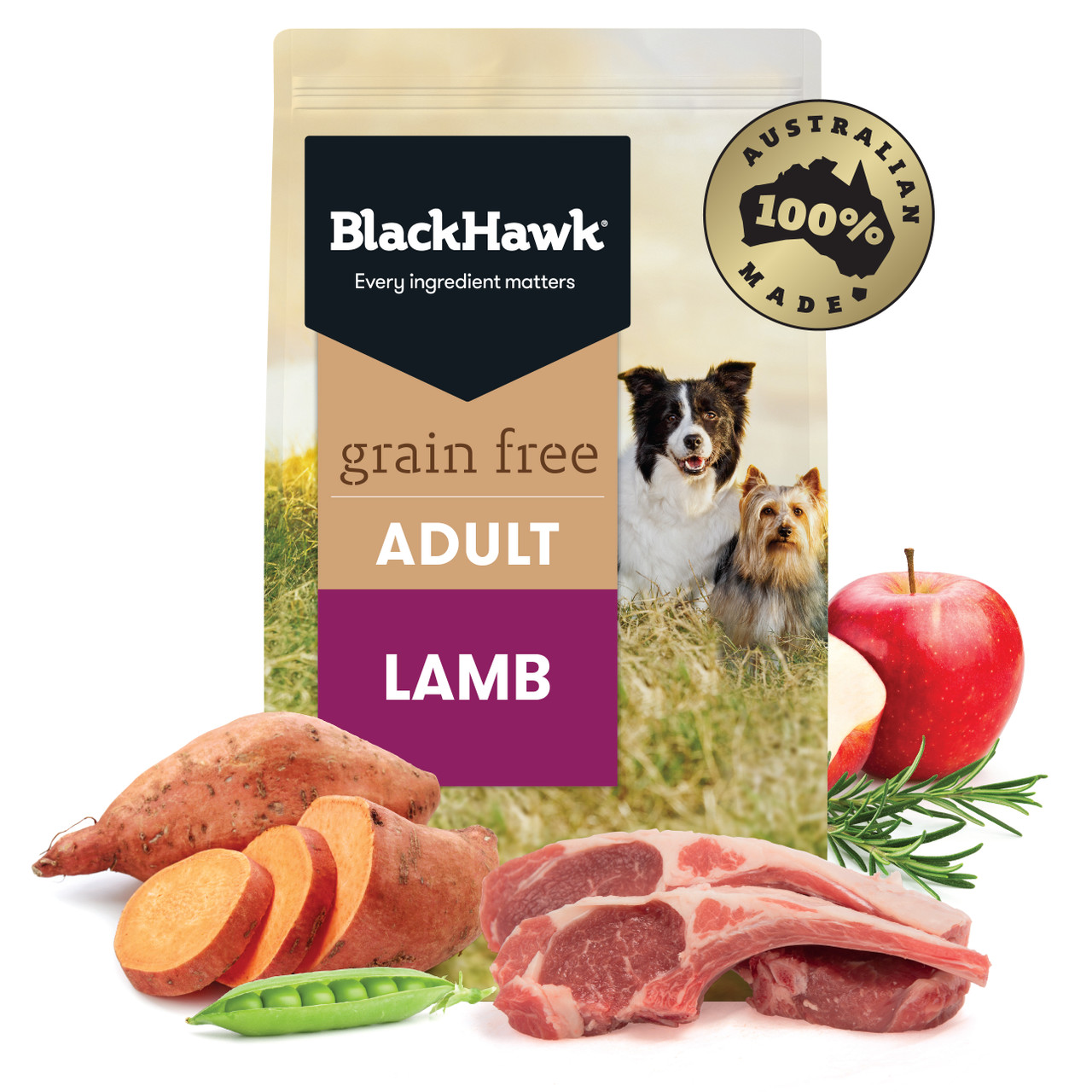 Black Hawk Grain Free Lamb Dry Adult Dog Food: 15kg