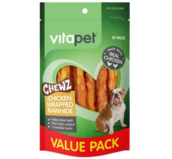 VitaPet Chewz Chicken Wrapped Rawhide Dog Treats