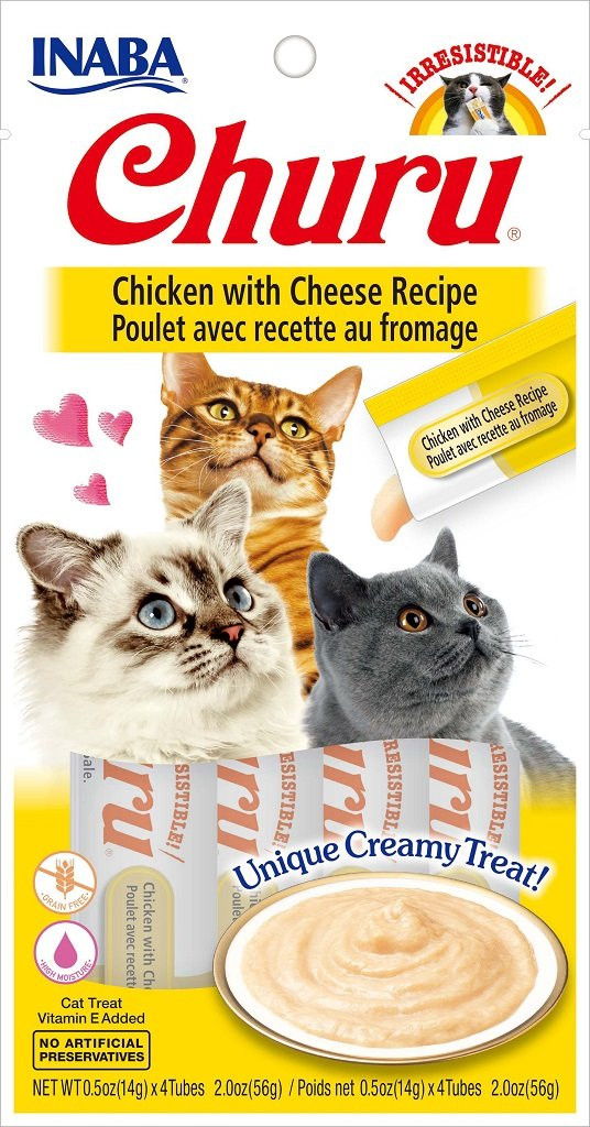 Inaba Churu Puree Chicken with Cheese Recipe Cat Treat 4x14g