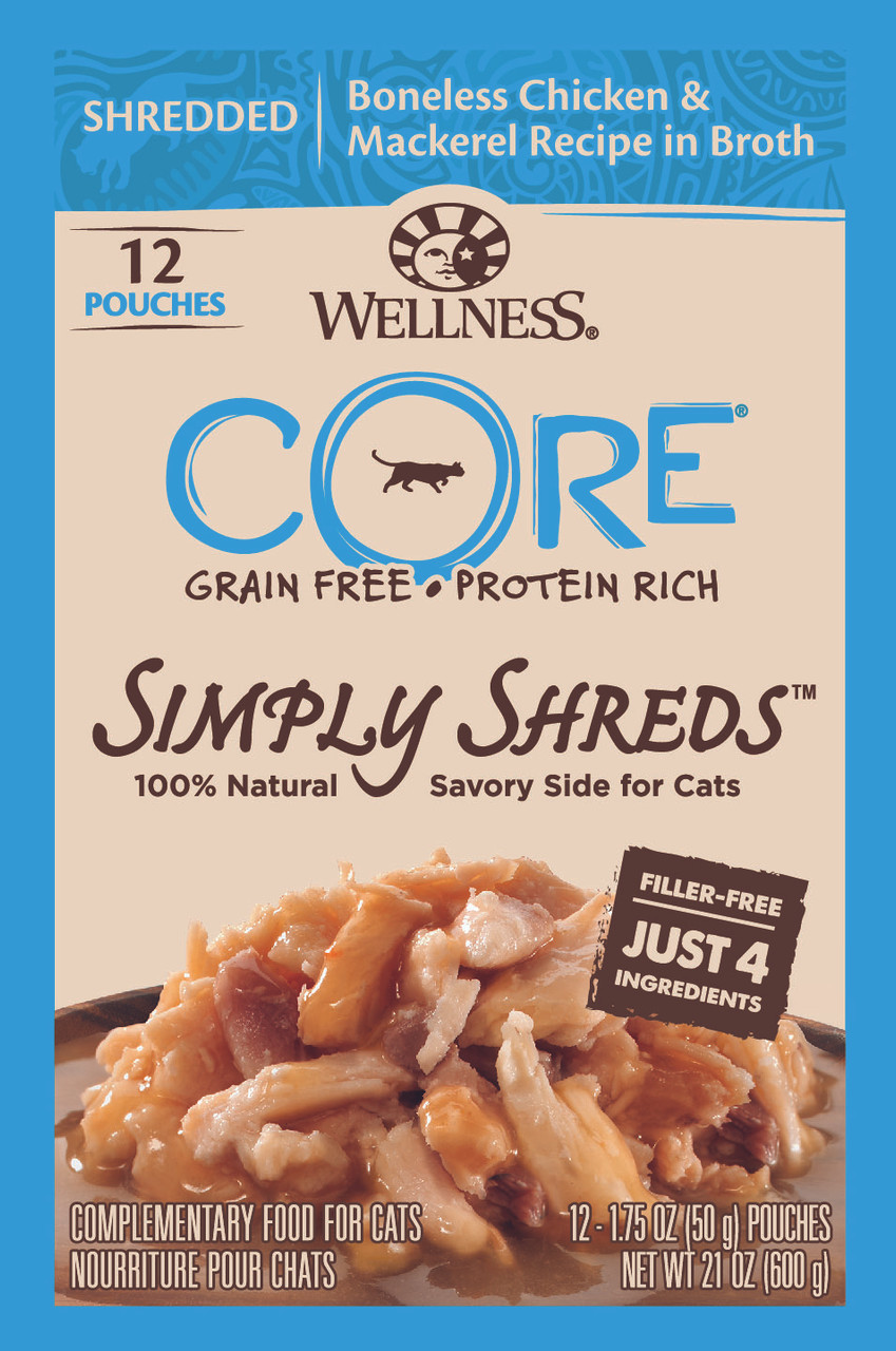 Wellness CORE Simply Shreds Shredded Chicken & Mackerel Wet Cat Food