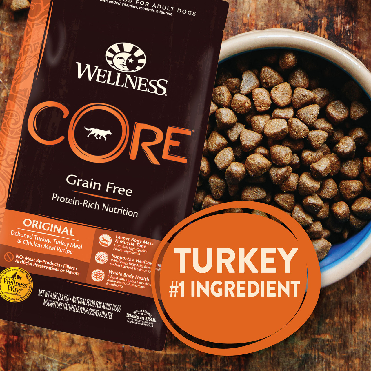 Wellness CORE Grain Free Original Turkey Chicken Adult Dry Dog Food