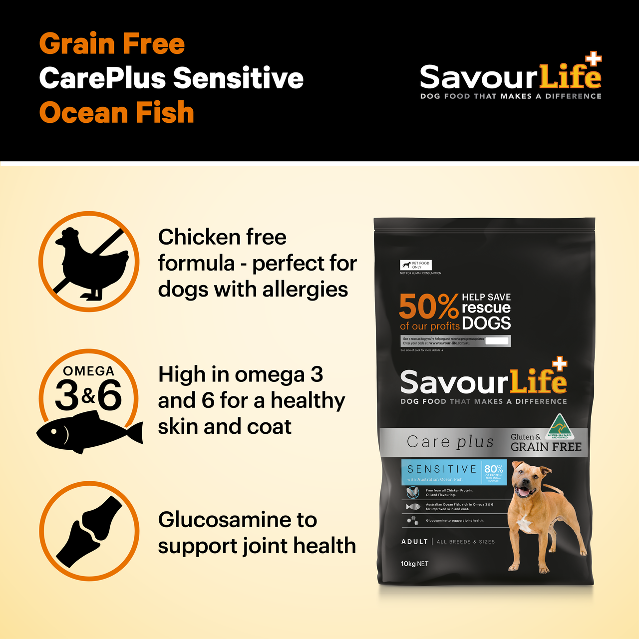 SavourLife Care Plus Sensitive Grain Free Dry Dog Food Ocean Fish