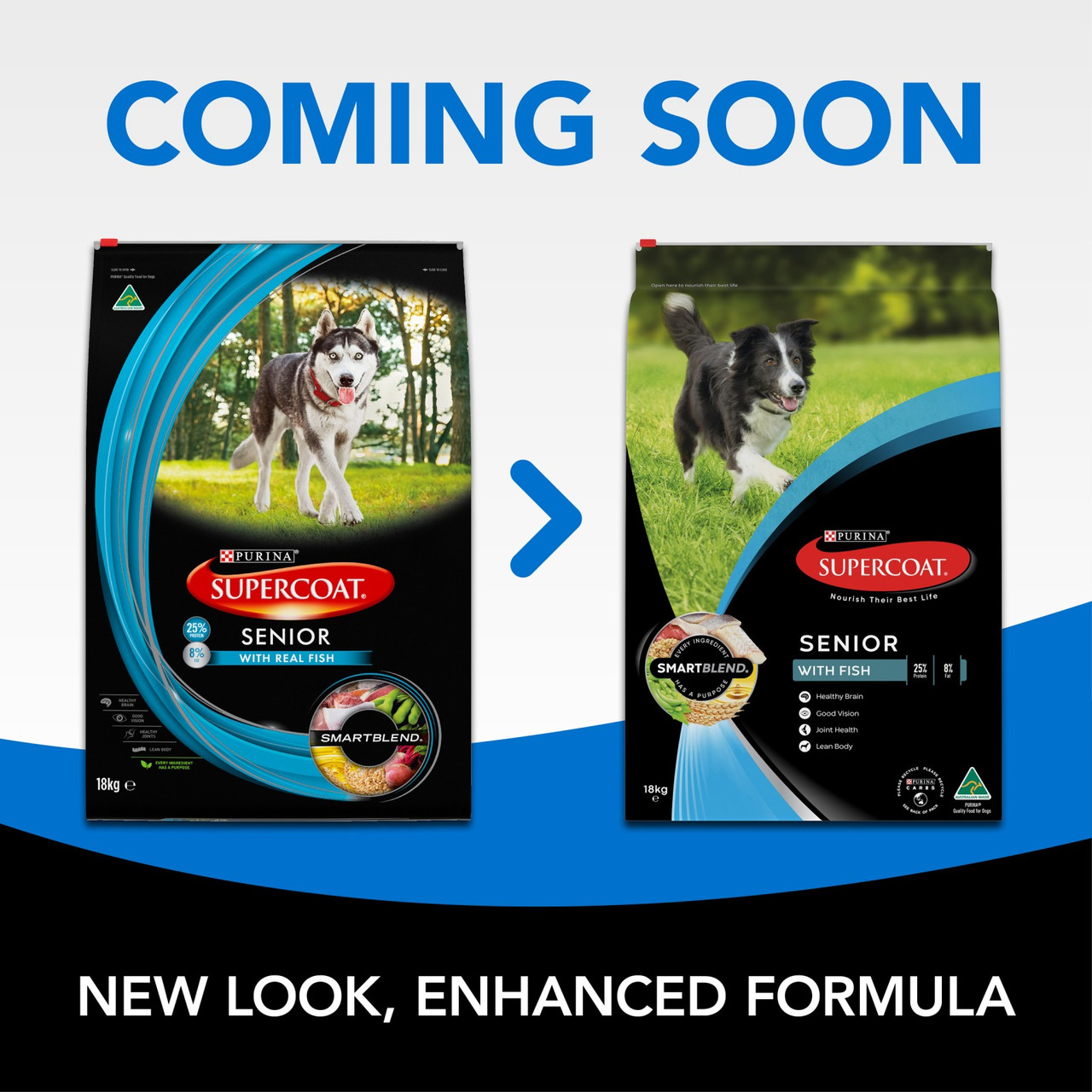 Supercoat Senior Adult Fish Dry Dog Food 18kg