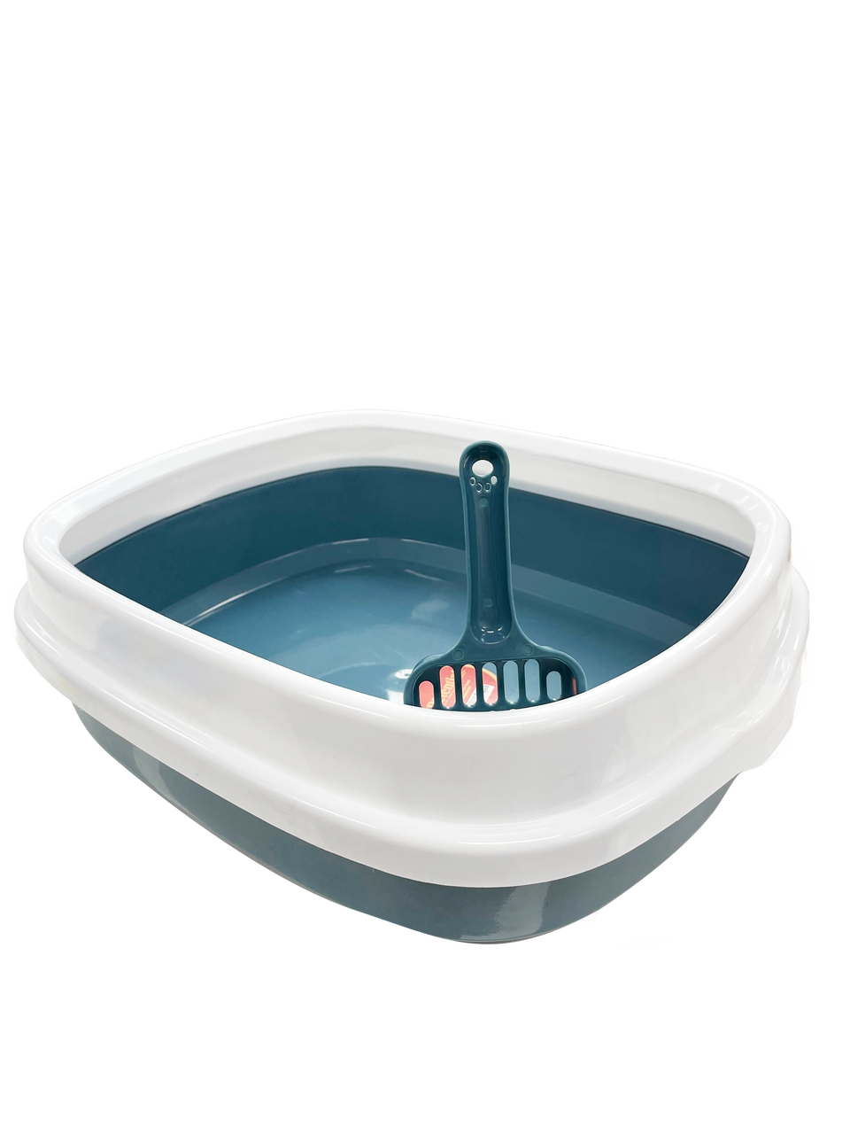 Petential Large Cat Litter Tray Blue