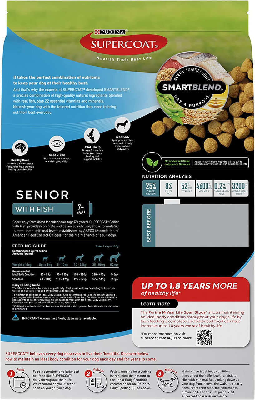 Supercoat Senior Dog Fish Dry Food 2.6kg