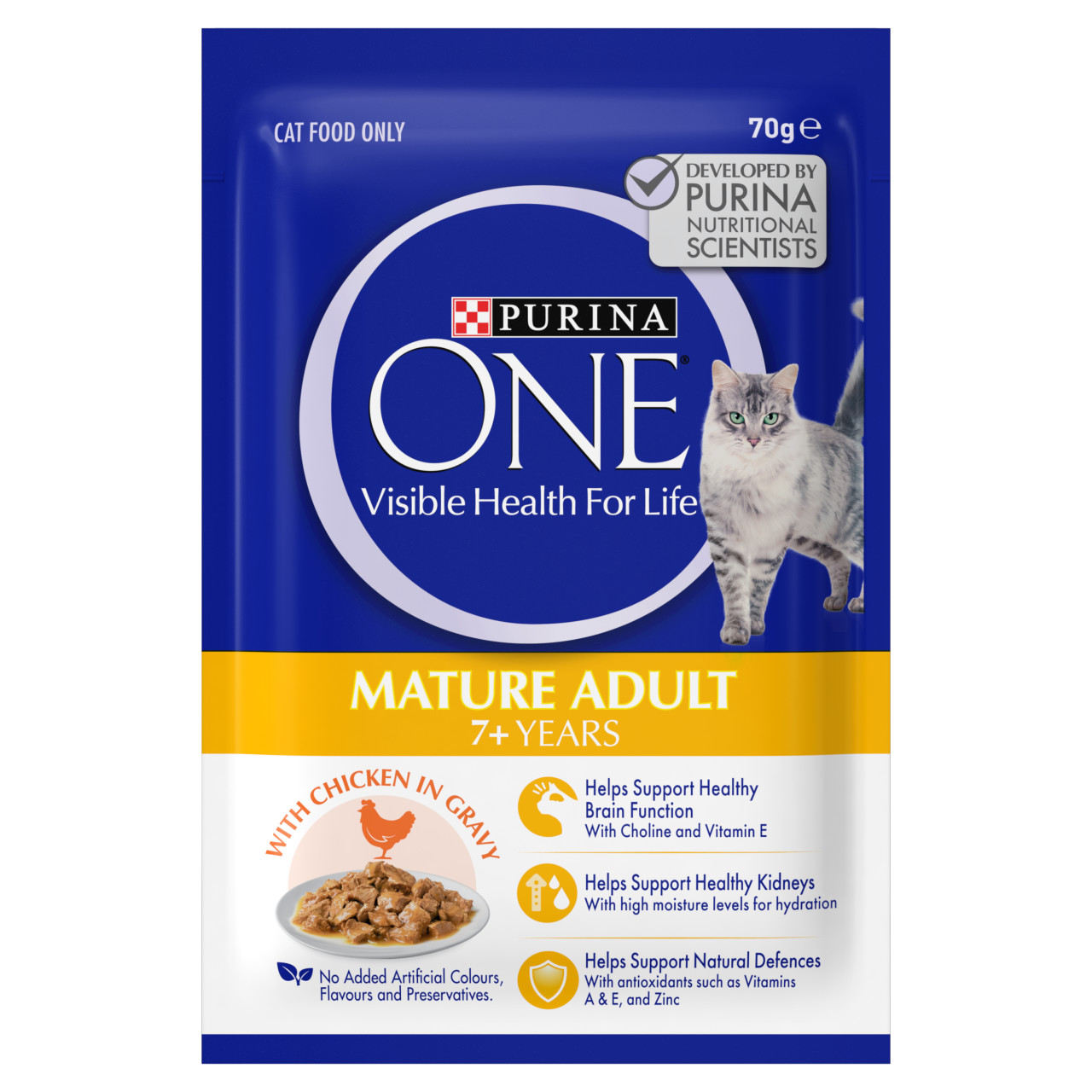 Purina One Cat Mature Adult 7+ Chicken in Gravy Wet Cat Food