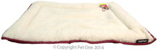 Pet One Sheepskin Cushion Dog Bed Rectangular Red