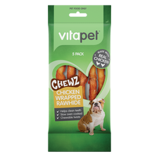 VitaPet Rawhide Chew Chicken Wrap Dog Treats Front