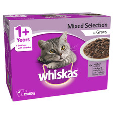 Whiskas 1+ Years Favourites Mixed Selection in Gravy Wet Cat Food
