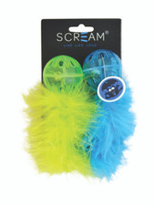 Scream Lattice Ball With Feather Loud Green & Blue