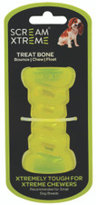Prestige Scream Xtreme Tough Chew Toy Treat Bone Loud Green