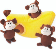 ZippyPaws Burrow Monkey 'n' Banana Dog Toy