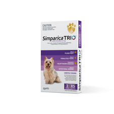Simparica Trio Fleas, Ticks & Worming for Extra Small Dogs 2.6-5kg
