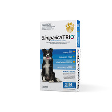 Simparica Trio Fleas, Ticks & Worming for Medium Dogs 10.1-20kg