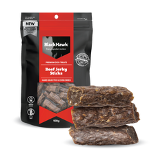 Black Hawk Beef Jerky Sticks Dog Treats new