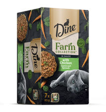 Dine Farm Collection In Sauce With Chicken and Spinach  Adult Wet Cat Food