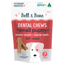 Bell & Bone Dental Chews Small Puppy Dog Treats Beef & Coconut