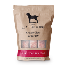 The Butcher's Dog Chunky Beef Turkey & Vegetable Raw Dog Food 1.5kg