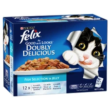 FELIX Doubly Delicious Fish Selection in Kelly Adult Wet Cat Food