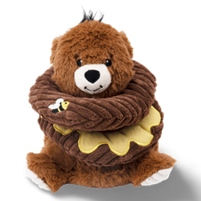 Outward Hound Ringamals Honey Bear Interactive Plush Dog Toy Puzzle