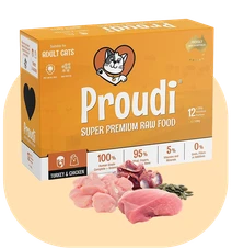 PROUDI Raw Turkey & Chicken Patties for Cats