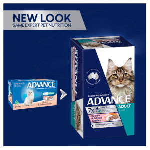 ADVANCE Adult Chicken & Salmon Medley Wet Cat Food Trays new look