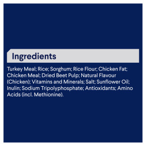 ADVANCE Adult Small Breed Dry Dog Food Turkey ingredients