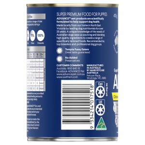 ADVANCE Puppy All Breed Chicken & Rice Wet Food back