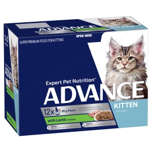 ADVANCE Kitten 2-12 Months Lamb in Gravy Wet Cat Food Pouches