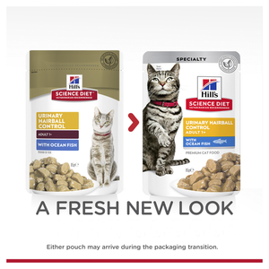 Hill's Science Diet Urinary Hairball Control Ocean Fish Adult Wet Cat Food Pouches