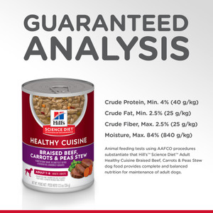 Hill's Science Diet Healthy Cuisine Beef, Carrots & Peas Stew Adult Wet Dog Food