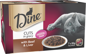 Dine Cuts In Gravy With Beef & Liver Adult Wet Cat Food