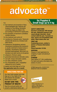 Advocate Flea & Worming For Small Dogs and Puppies Green
