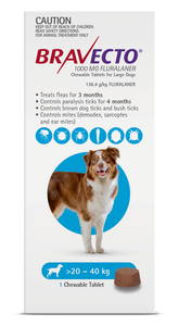Bravecto Flea & Tick Chew For Large Dogs Blue
