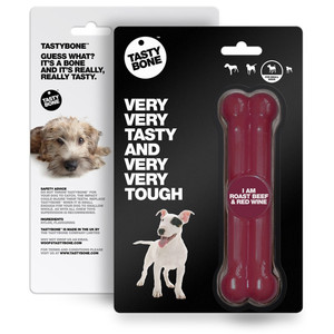 Tasty Bone Nylon Roast Beef & Red Wine Dog Toy Treat