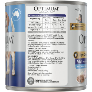 Optimum Light & Healthy Wet Dog Food With Chicken & Rice