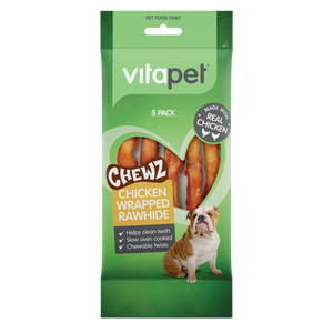 VitaPet Rawhide Chew Chicken Wrap Dog Treats Front