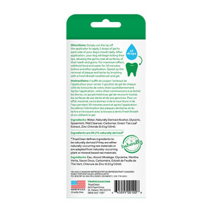 Tropiclean Fresh Breath Clean Teeth Gel For Dogs Back