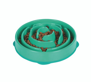 Outward Hound Fun Feeder Slow Feed Dog Bowl Teal